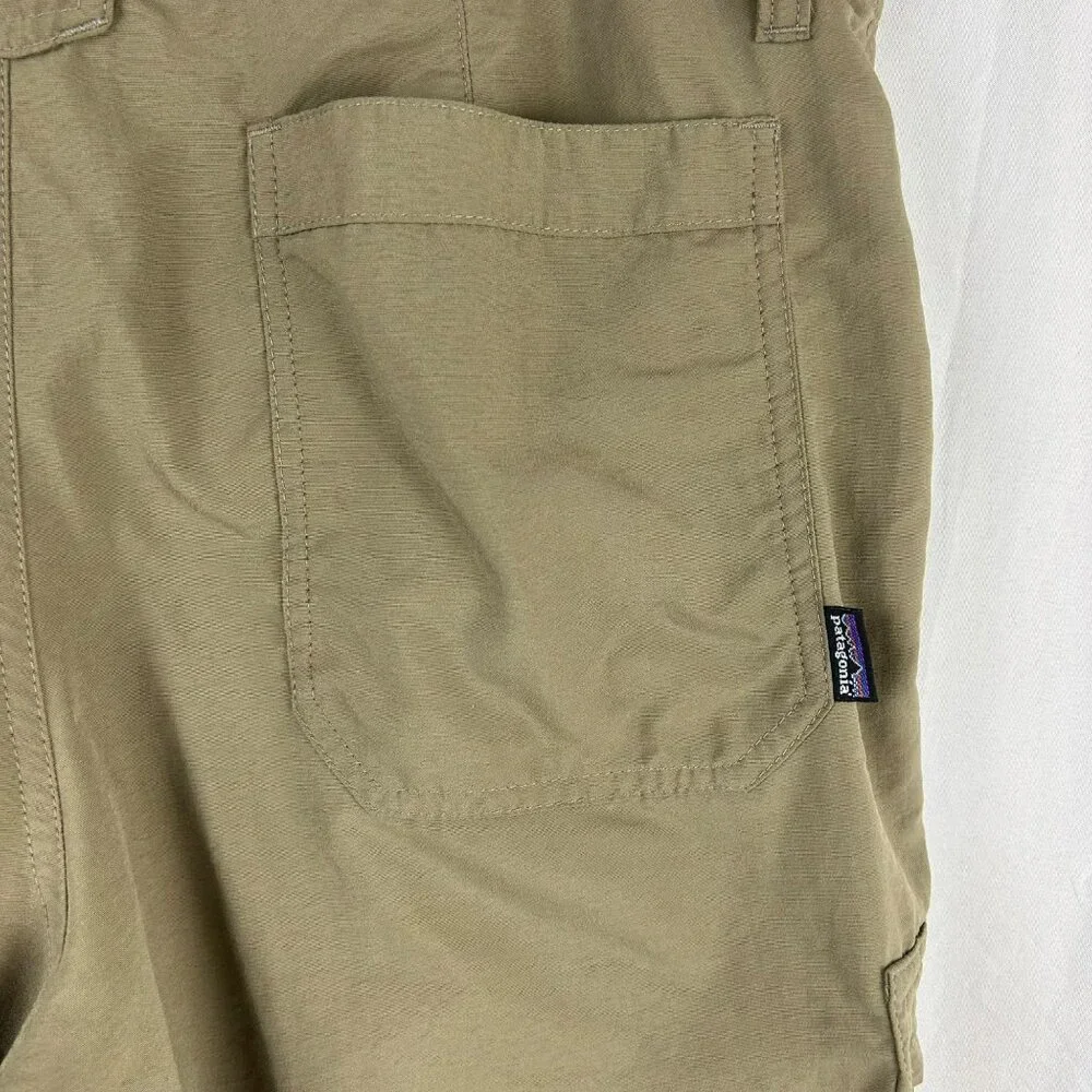 Patagonia Cargo Shorts Women 12 Green Brown 9" Outdoors Hiking Camping Pockets - Picture 3 of 5